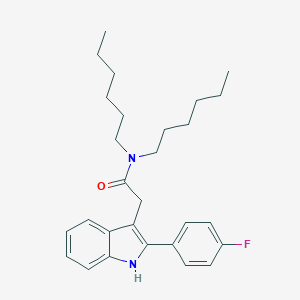 molecular formula C28H37FN2O B114404 N,N-二己基-2-(4-氟苯基)吲哚-3-乙酰胺 CAS No. 142720-24-9
