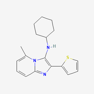 molecular formula C18H21N3S B11440428 N-cyclohexyl-5-methyl-2-(thiophen-2-yl)imidazo[1,2-a]pyridin-3-amine 