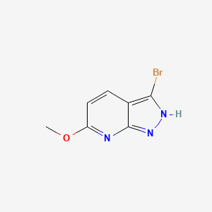 molecular formula C7H6BrN3O B1144045 3-Bromo-6-methoxy-1H-pyrazolo[3,4-b]pyridine CAS No. 1357946-21-4