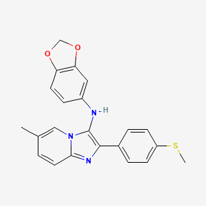 molecular formula C22H19N3O2S B11440450 N-(1,3-benzodioxol-5-yl)-6-methyl-2-[4-(methylsulfanyl)phenyl]imidazo[1,2-a]pyridin-3-amine 