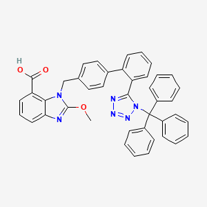 molecular formula C42H32N6O3 B1144048 2-Methoxy-1-({2'-[1-(triphenylmethyl)-1H-tetrazol-5-yl][1,1'-biphenyl]-4-yl}methyl)-1H-benzimidazole-7-carboxylic acid CAS No. 1246820-94-9