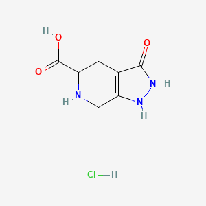 molecular formula C7H10ClN3O3 B1144051 3-Hydroxy-4,5,6,7-tetrahydro-2H-pyrazolo[3,4-c]pyridine-5-carboxylic acid hydrochloride CAS No. 1313739-01-3