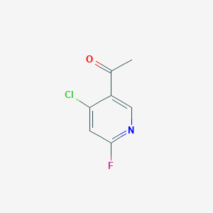 molecular formula C7H5ClFNO2 B1144052 1-(4-Chloro-6-fluoropyridin-3-YL)ethan-1-one CAS No. 1240604-54-9