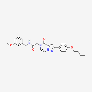 molecular formula C26H28N4O4 B11440589 2-(2-(4-butoxyphenyl)-4-oxopyrazolo[1,5-a]pyrazin-5(4H)-yl)-N-(3-methoxybenzyl)acetamide 