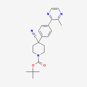 molecular formula C22H26N4O2 B1144068 Tert-butyl 4-cyano-4-(4-(3-methylpyrazin-2-yl)phenyl)piperidine-1-carboxylate CAS No. 1263284-70-3