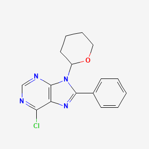 molecular formula C16H15ClN4O B1144072 6-Chloro-8-phenyl-9-(tetrahydro-pyran-2-yl)-9H-purine CAS No. 1262785-84-1
