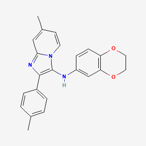 molecular formula C23H21N3O2 B11440891 N-(2,3-dihydro-1,4-benzodioxin-6-yl)-7-methyl-2-(4-methylphenyl)imidazo[1,2-a]pyridin-3-amine 
