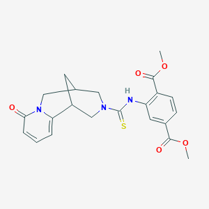 molecular formula C22H23N3O5S B11441065 dimethyl 2-{[(8-oxo-1,5,6,8-tetrahydro-2H-1,5-methanopyrido[1,2-a][1,5]diazocin-3(4H)-yl)carbonothioyl]amino}terephthalate 