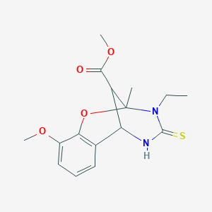 molecular formula C16H20N2O4S B11441128 methyl 3-ethyl-10-methoxy-2-methyl-4-thioxo-3,4,5,6-tetrahydro-2H-2,6-methano-1,3,5-benzoxadiazocine-11-carboxylate 