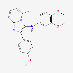 molecular formula C23H21N3O3 B11441131 N-(2,3-dihydro-1,4-benzodioxin-6-yl)-2-(4-methoxyphenyl)-5-methylimidazo[1,2-a]pyridin-3-amine 