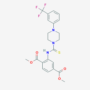 molecular formula C22H22F3N3O4S B11441141 Dimethyl 2-[({4-[3-(trifluoromethyl)phenyl]piperazin-1-yl}carbonothioyl)amino]benzene-1,4-dicarboxylate 