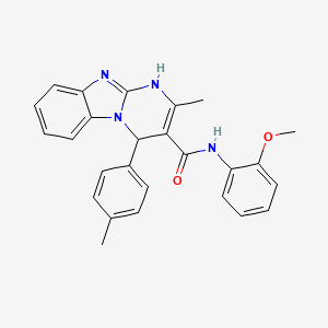molecular formula C26H24N4O2 B11441194 N-(2-methoxyphenyl)-2-methyl-4-(4-methylphenyl)-1,4-dihydropyrimido[1,2-a]benzimidazole-3-carboxamide 