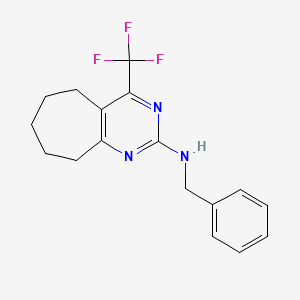 molecular formula C17H18F3N3 B11441228 N-benzyl-4-(trifluoromethyl)-6,7,8,9-tetrahydro-5H-cyclohepta[d]pyrimidin-2-amine 