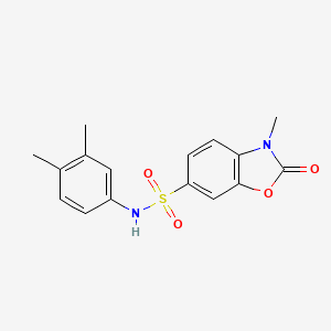 molecular formula C16H16N2O4S B11441380 N-(3,4-dimethylphenyl)-3-methyl-2-oxo-2,3-dihydro-1,3-benzoxazole-6-sulfonamide 