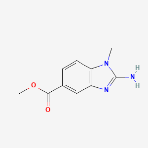 molecular formula C10H11N3O2 B1144139 Methyl 2-amino-1-methylbenzimidazole-5-carboxylate CAS No. 1258070-65-3