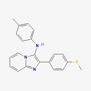molecular formula C21H19N3S B11441466 N-(4-methylphenyl)-2-[4-(methylsulfanyl)phenyl]imidazo[1,2-a]pyridin-3-amine 