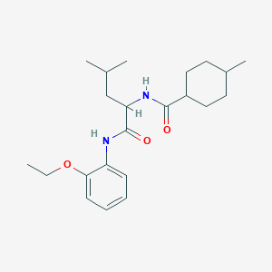 molecular formula C22H34N2O3 B11441528 N-(2-ethoxyphenyl)-N~2~-[(4-methylcyclohexyl)carbonyl]leucinamide 
