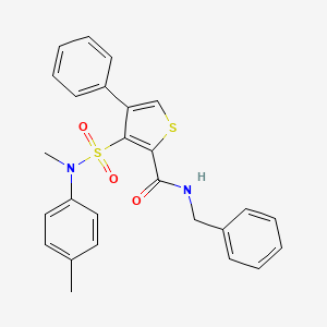 molecular formula C26H24N2O3S2 B11441541 N-benzyl-3-[methyl(4-methylphenyl)sulfamoyl]-4-phenylthiophene-2-carboxamide 