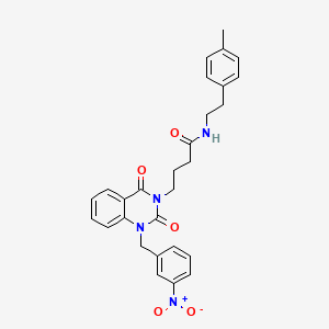 molecular formula C28H28N4O5 B11441602 N-(4-methylphenethyl)-4-(1-(3-nitrobenzyl)-2,4-dioxo-1,2-dihydroquinazolin-3(4H)-yl)butanamide 
