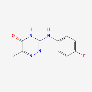 molecular formula C10H9FN4O B11441626 3-[(4-Fluorophenyl)amino]-6-methyl-1,2,4-triazin-5-ol 