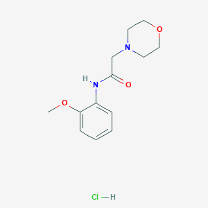 molecular formula C13H19ClN2O3 B114417 4-Morpholineacetamide, N-(2-methoxyphenyl)-, monohydrochloride CAS No. 143579-15-1