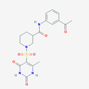 molecular formula C19H22N4O6S B11441864 N-(3-acetylphenyl)-1-[(2,4-dihydroxy-6-methylpyrimidin-5-yl)sulfonyl]piperidine-3-carboxamide 