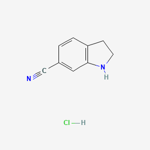 molecular formula C9H9ClN2 B1144213 2,3-Dihydro-1H-indole-6-carbonitrile hydrochloride CAS No. 15861-35-5