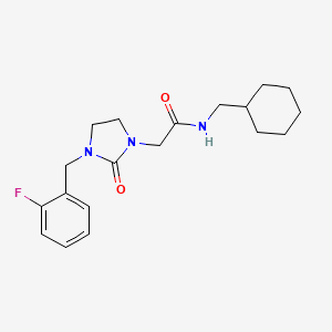 molecular formula C19H26FN3O2 B11442139 N-(Cyclohexylmethyl)-2-{3-[(2-fluorophenyl)methyl]-2-oxoimidazolidin-1-YL}acetamide 