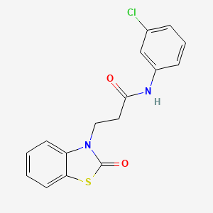 molecular formula C16H13ClN2O2S B11442193 N-(3-chlorophenyl)-3-(2-oxo-1,3-benzothiazol-3(2H)-yl)propanamide 