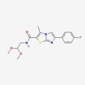 molecular formula C17H18FN3O3S B11442214 N-(2,2-dimethoxyethyl)-6-(4-fluorophenyl)-3-methylimidazo[2,1-b][1,3]thiazole-2-carboxamide 
