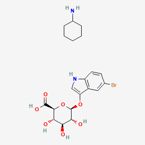 B1144223 5-Bromo-4-chloro-3-indolyl-beta-D-glucuronide cyclohexylammonium salt CAS No. 18656-96-7