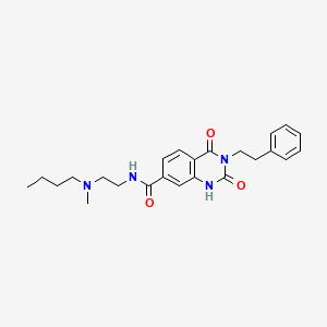 molecular formula C24H30N4O3 B11442453 N-(2-(butyl(methyl)amino)ethyl)-2,4-dioxo-3-phenethyl-1,2,3,4-tetrahydroquinazoline-7-carboxamide 