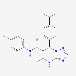 molecular formula C22H22ClN5O B11442539 N-(4-chlorophenyl)-5-methyl-7-[4-(propan-2-yl)phenyl]-4,7-dihydro[1,2,4]triazolo[1,5-a]pyrimidine-6-carboxamide 