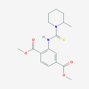 molecular formula C17H22N2O4S B11442556 Dimethyl 2-{[(2-methylpiperidin-1-yl)carbonothioyl]amino}terephthalate 