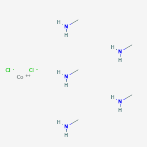 molecular formula C5H25Cl3CoN5 B1144259 Chloropentakis(methylamine)cobalt dichloride CAS No. 15392-59-3
