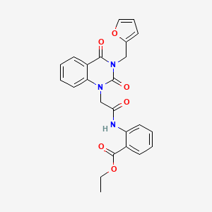 molecular formula C24H21N3O6 B11442597 ethyl 2-({[3-(furan-2-ylmethyl)-2,4-dioxo-3,4-dihydroquinazolin-1(2H)-yl]acetyl}amino)benzoate 