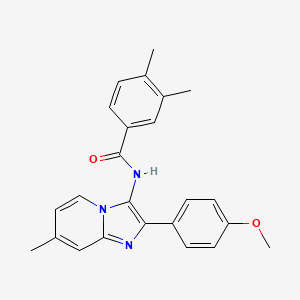 molecular formula C24H23N3O2 B11442650 N-[2-(4-methoxyphenyl)-7-methylimidazo[1,2-a]pyridin-3-yl]-3,4-dimethylbenzamide 