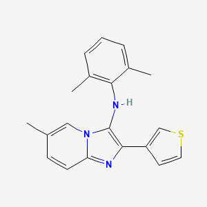 molecular formula C20H19N3S B11442668 N-(2,6-dimethylphenyl)-6-methyl-2-(thiophen-3-yl)imidazo[1,2-a]pyridin-3-amine 