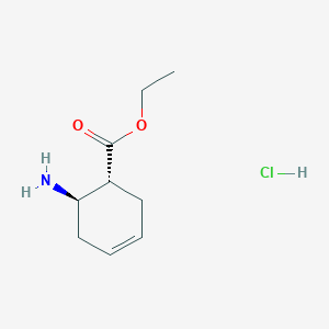 molecular formula C9H16ClNO2 B114427 trans-Ethyl 6-aminocyclohex-3-enecarboxylate hydrochloride CAS No. 142547-16-8