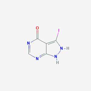 molecular formula C5H3IN4O B114429 3-碘-1,5-二氢-4H-吡唑并[3,4-d]嘧啶-4-酮 CAS No. 144750-83-4