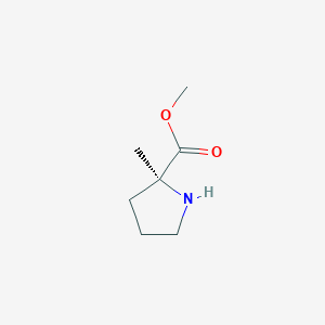 molecular formula C7H13NO2 B011443 (S)-Methyl 2-methylpyrrolidine-2-carboxylate CAS No. 109837-32-3
