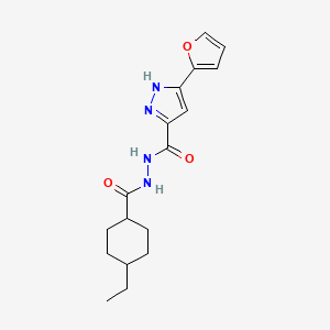 molecular formula C17H22N4O3 B11443072 N'-[(4-ethylcyclohexyl)carbonyl]-3-(furan-2-yl)-1H-pyrazole-5-carbohydrazide 