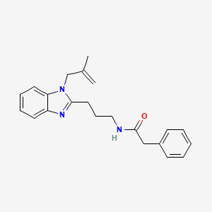 molecular formula C22H25N3O B11443090 N-{3-[1-(2-methylprop-2-en-1-yl)-1H-benzimidazol-2-yl]propyl}-2-phenylacetamide 