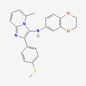 molecular formula C23H21N3O2S B11443358 N-(2,3-dihydro-1,4-benzodioxin-6-yl)-5-methyl-2-[4-(methylsulfanyl)phenyl]imidazo[1,2-a]pyridin-3-amine 