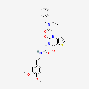 molecular formula C29H32N4O6S B11443548 N-benzyl-2-[3-({[2-(3,4-dimethoxyphenyl)ethyl]carbamoyl}methyl)-2,4-dioxo-1H,2H,3H,4H-thieno[3,2-d]pyrimidin-1-yl]-N-ethylacetamide 
