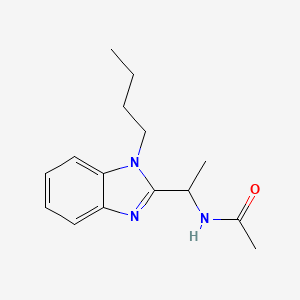 molecular formula C15H21N3O B11443583 N-[1-(1-butyl-1H-benzimidazol-2-yl)ethyl]acetamide 