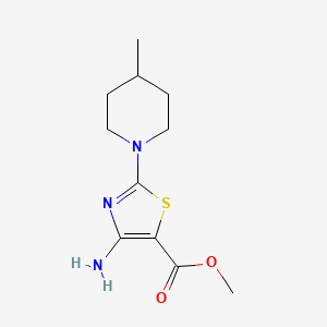 molecular formula C11H17N3O2S B11443618 Methyl 4-amino-2-(4-methylpiperidin-1-yl)-1,3-thiazole-5-carboxylate 