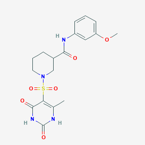 molecular formula C18H22N4O6S B11443696 1-[(2,4-dihydroxy-6-methylpyrimidin-5-yl)sulfonyl]-N-(3-methoxyphenyl)piperidine-3-carboxamide 