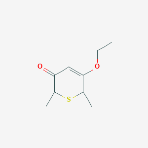 molecular formula C11H18O2S B114437 5-Ethoxy-2,2,6,6-tetramethylthiopyran-3-one CAS No. 145931-43-7