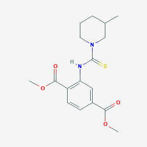 molecular formula C17H22N2O4S B11443700 Dimethyl 2-{[(3-methylpiperidin-1-yl)carbonothioyl]amino}terephthalate 